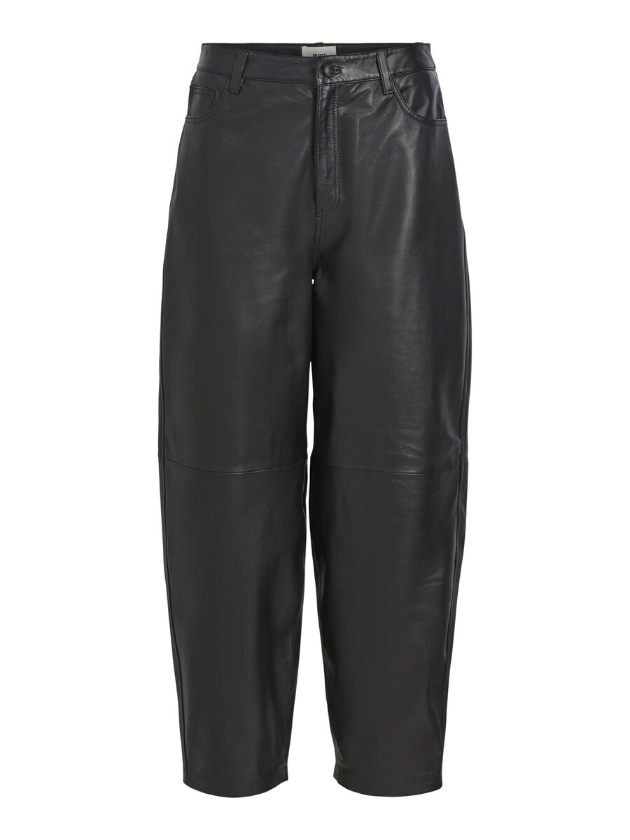 Pantalon en cuir à taille haute