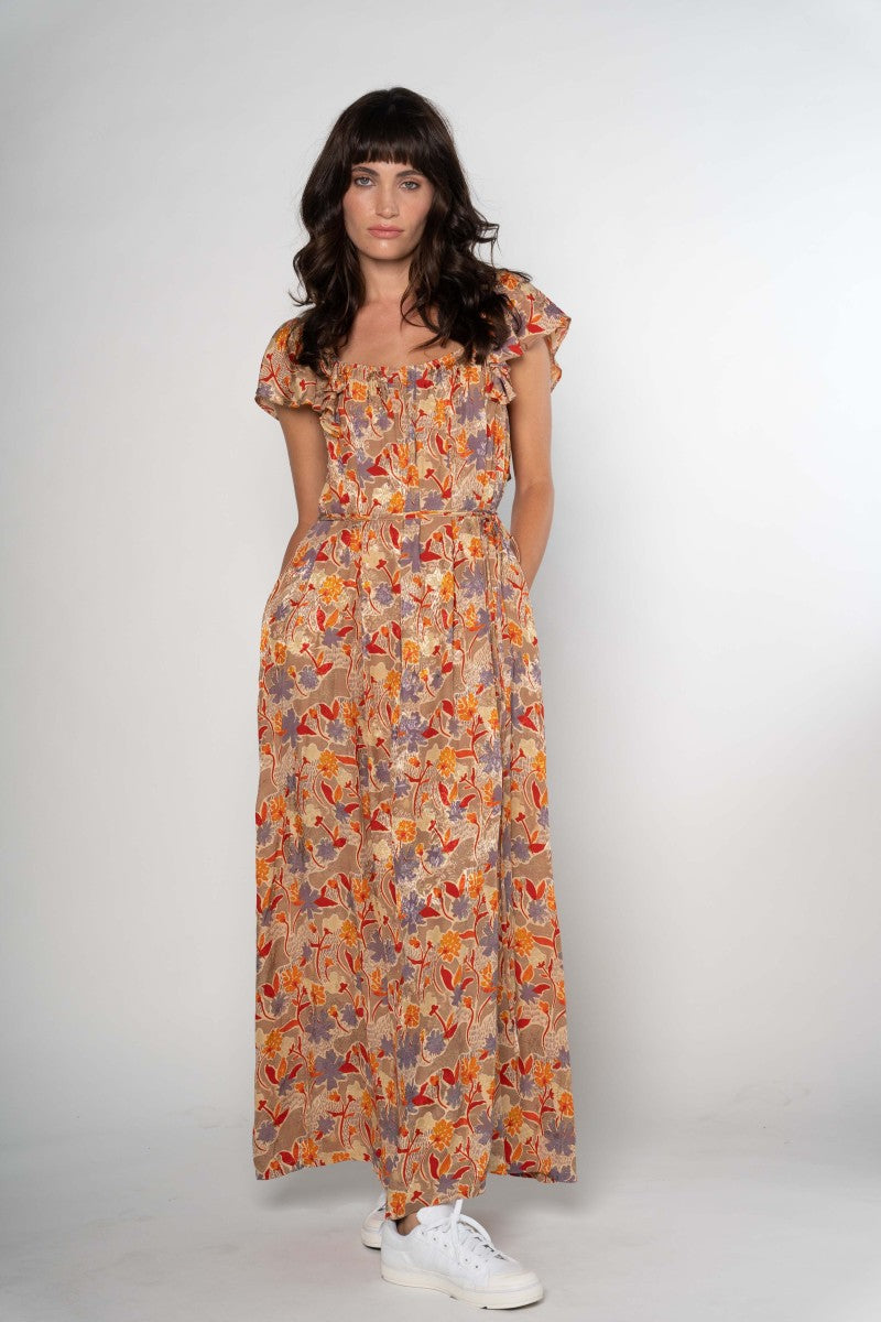 Robe maxi longue avec jolie imprimé