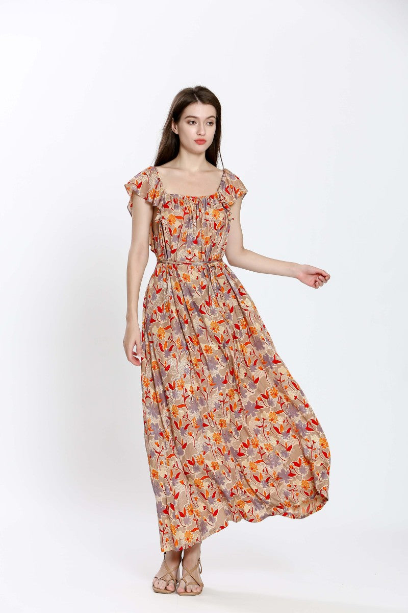 Robe maxi longue avec jolie imprimé