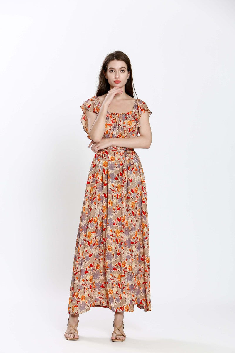 Robe maxi longue avec jolie imprimé