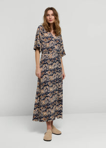 Robe imprimé ikat à col polo