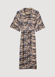 Robe imprimé ikat à col polo