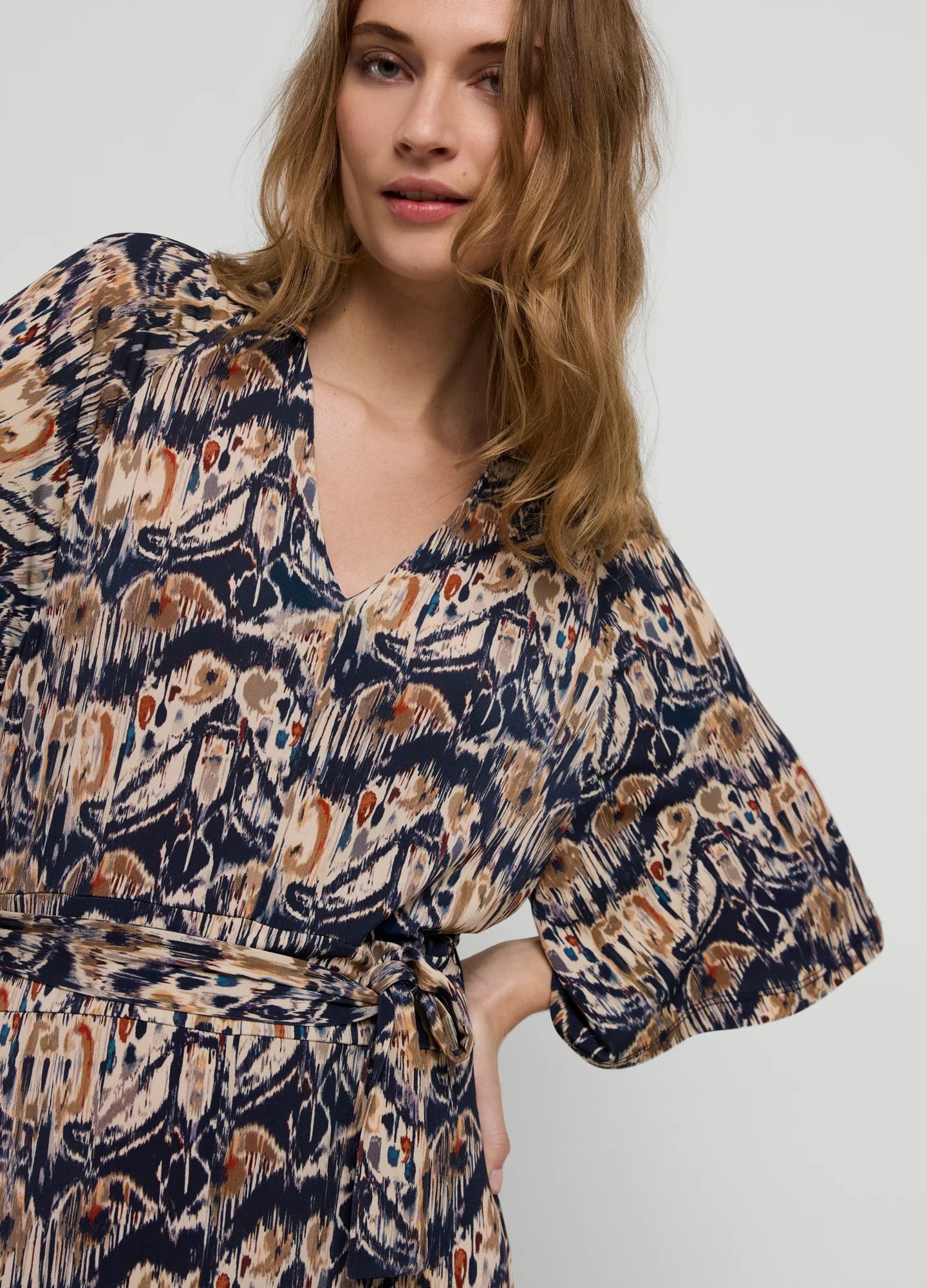 Robe imprimé ikat à col polo