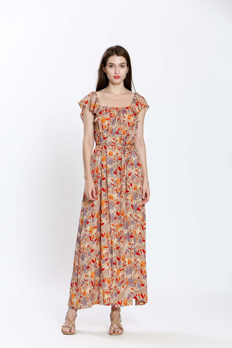 Robe maxi longue avec jolie imprimé