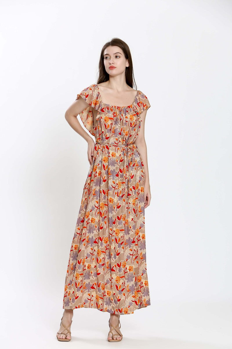 Robe maxi longue avec jolie imprimé