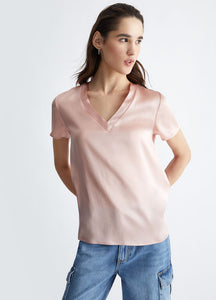 Blouse en satin de mélange de soie (+ coloris)