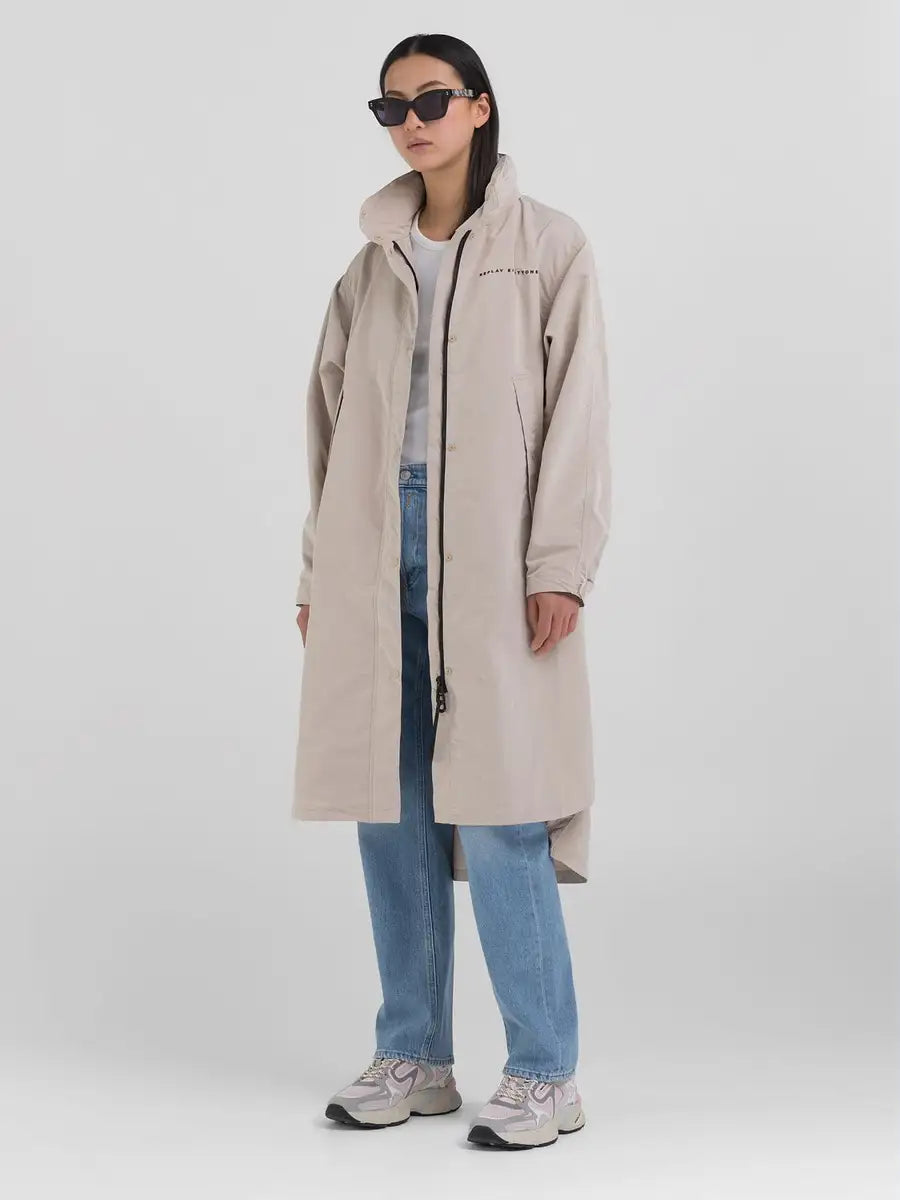 Blouson long en nylon  (+ coloris)