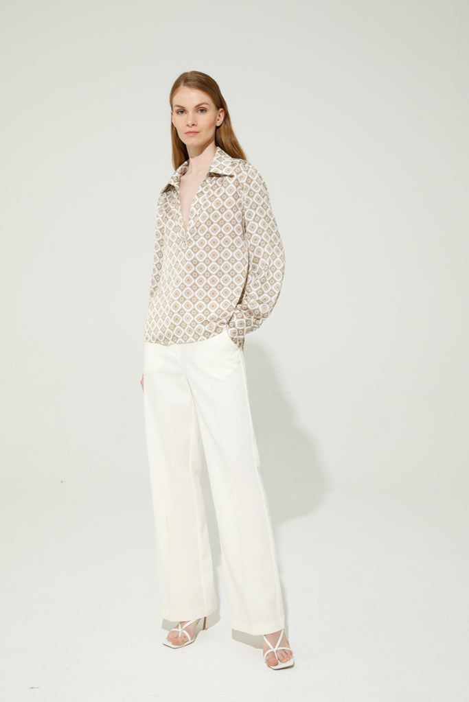 Pantalon flare blanc