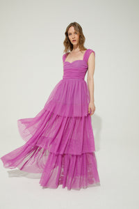 Robe longue en tulle