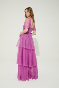 Robe longue en tulle